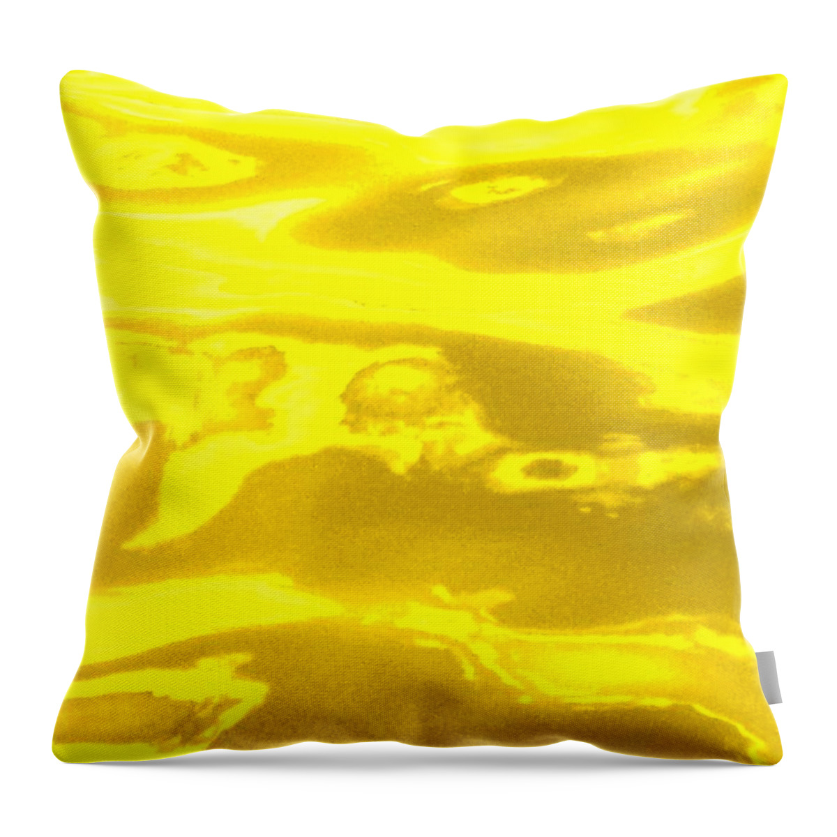 Multi Panel Throw Pillow featuring the photograph Colored Wave Yellow Panel Three by Stephen Jorgensen