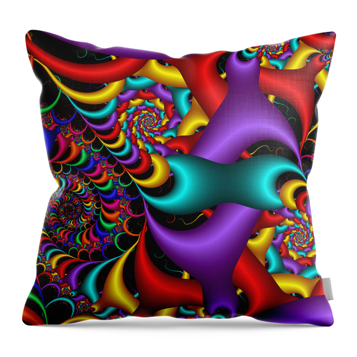 Fractal Throw Pillow featuring the digital art Colorful Chaos by Gabiw Art