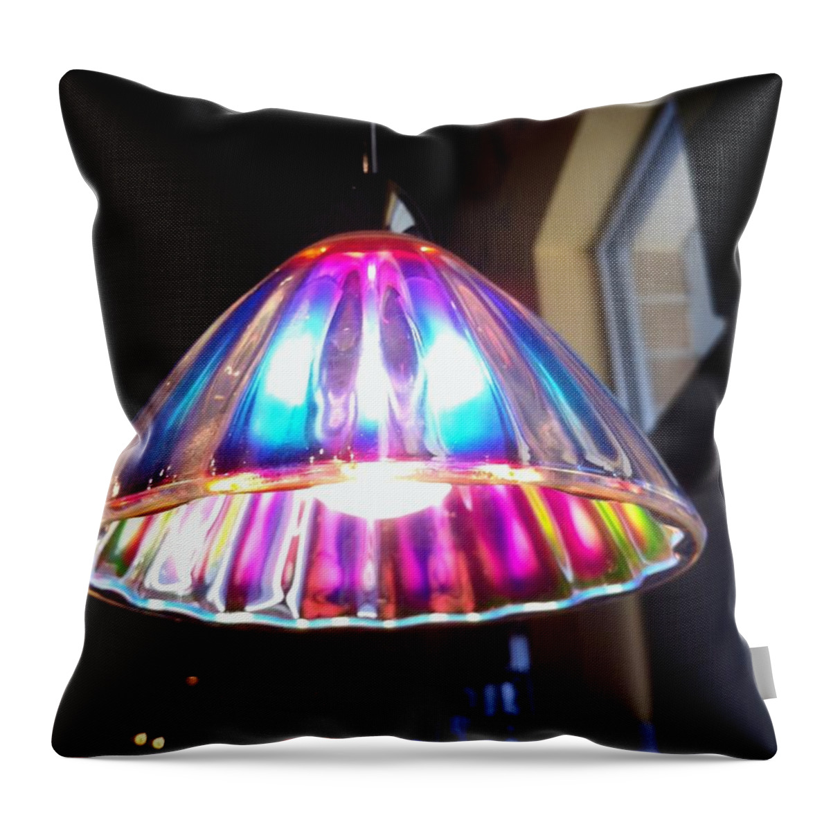 Colorful Light Shade Throw Pillow featuring the photograph Colorful Light by Susan Garren