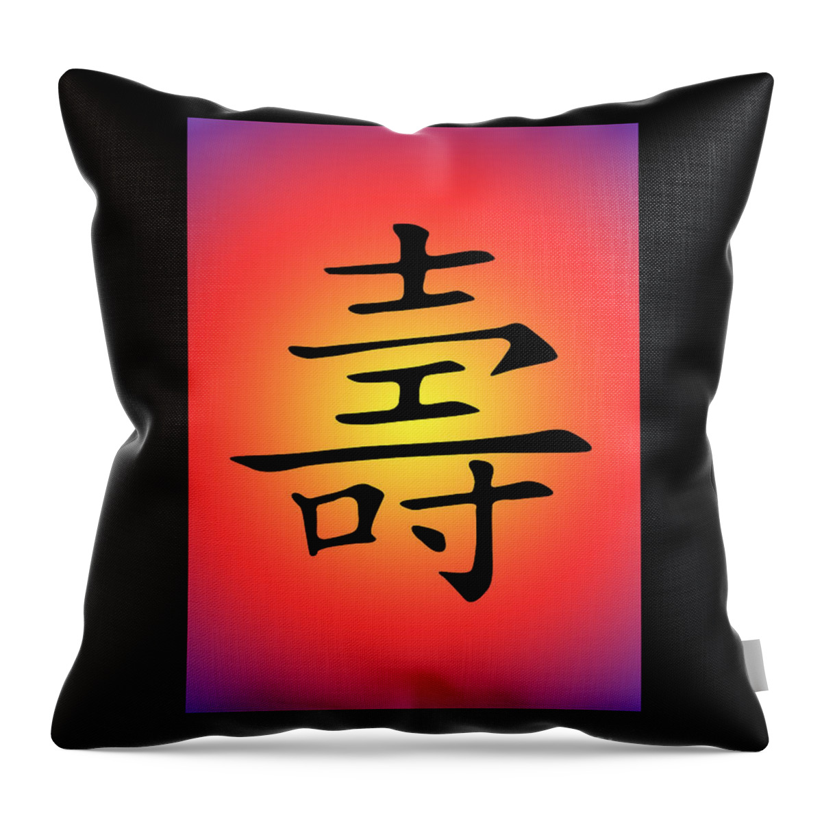 Symbols Throw Pillow featuring the digital art Colorful Long Life with Frame by Lisa Lambert-Shank
