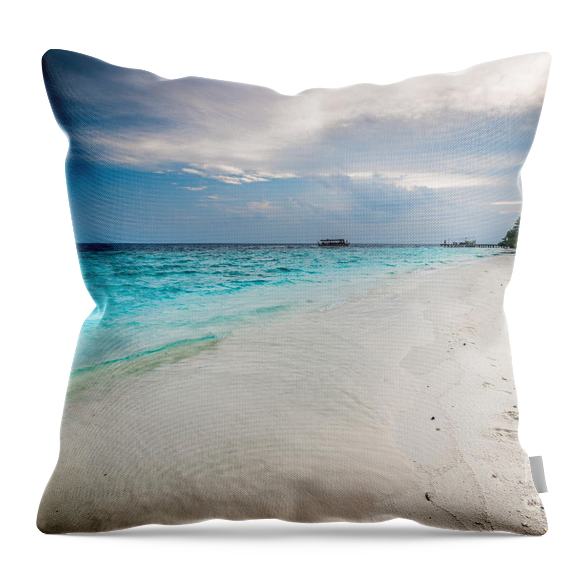 Beach Throw Pillow featuring the photograph Colorful Paradise by Hannes Cmarits