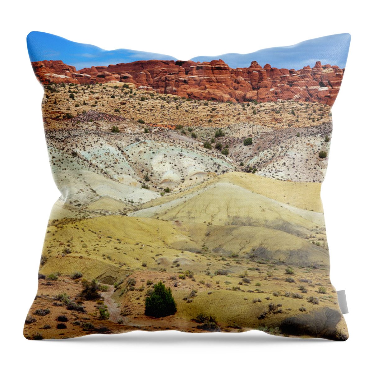 Scenics Throw Pillow featuring the photograph Colorful Salt Valley Sand by Lucynakoch