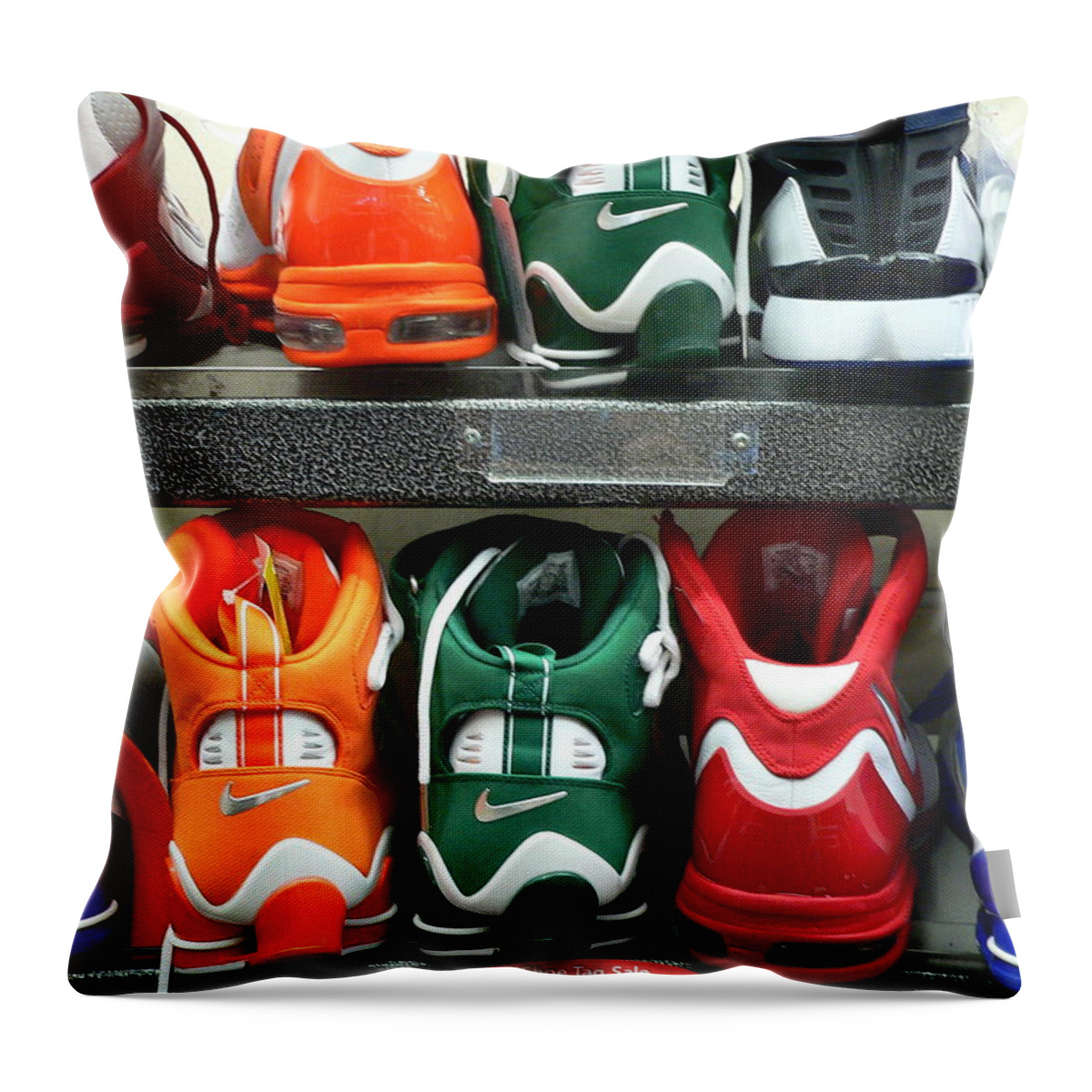 Colorful Shoes Throw Pillow featuring the photograph Colorful Shoes by Jeff Lowe
