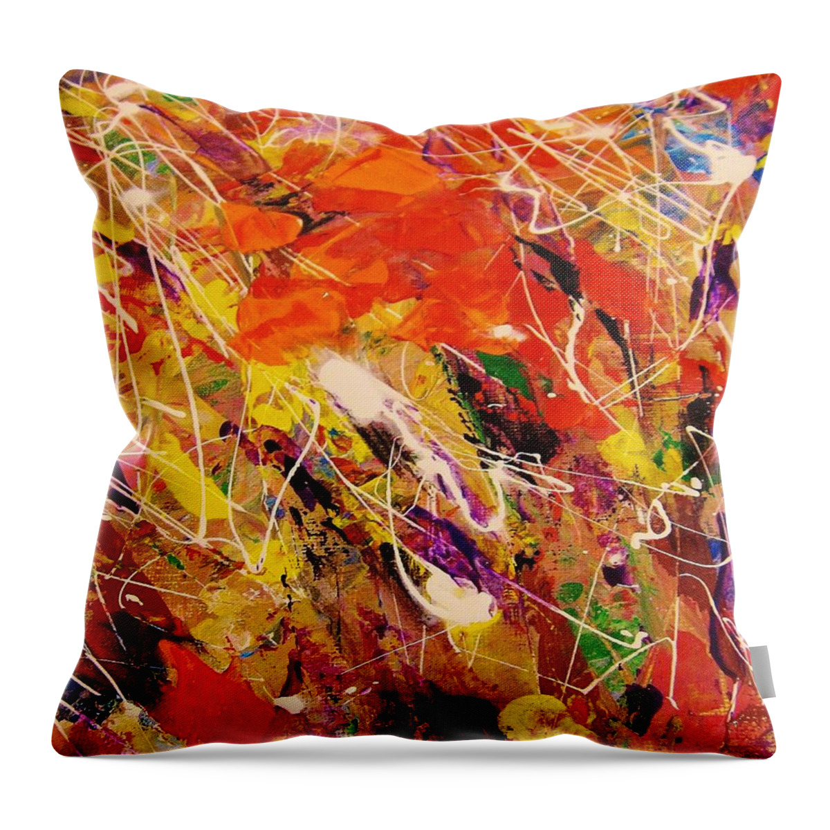 Healing Energy Spiritual Contemporary Art Throw Pillow featuring the painting Colors 15-3 by Helen Kagan