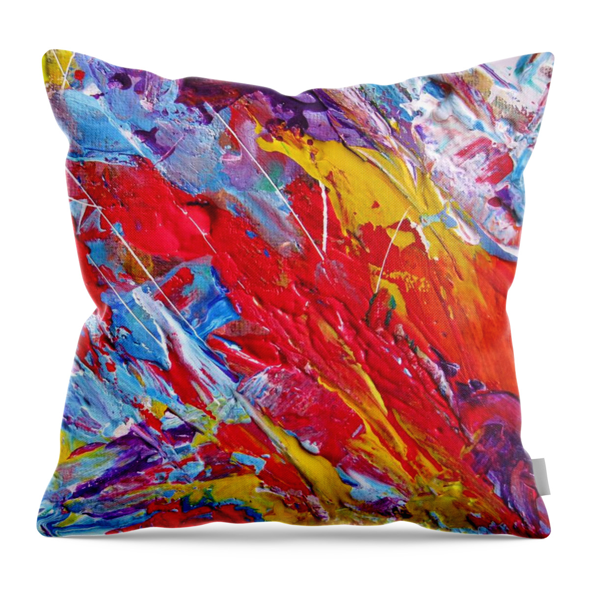 Healing Energy Spiritual Contemporary Art Throw Pillow featuring the painting Colors 19-6 by Helen Kagan
