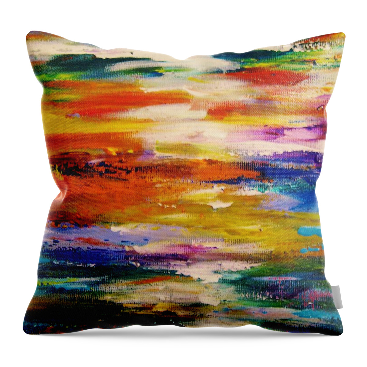 Healing Energy Throw Pillow featuring the painting Colors 54 by Helen Kagan