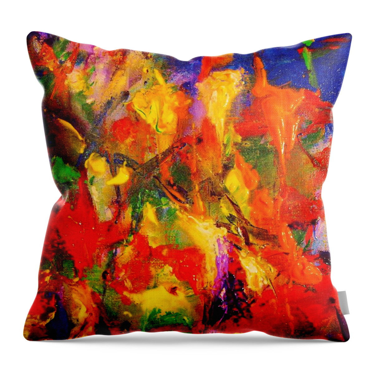 Healing Throw Pillow featuring the painting Colors 76 by Helen Kagan
