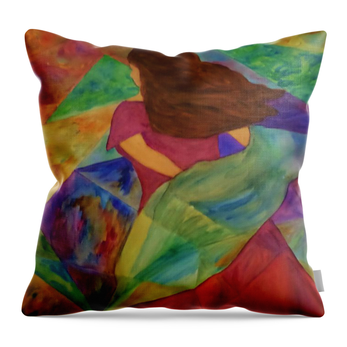 Colors Throw Pillow featuring the painting Colors of the Wind by Christy Saunders Church