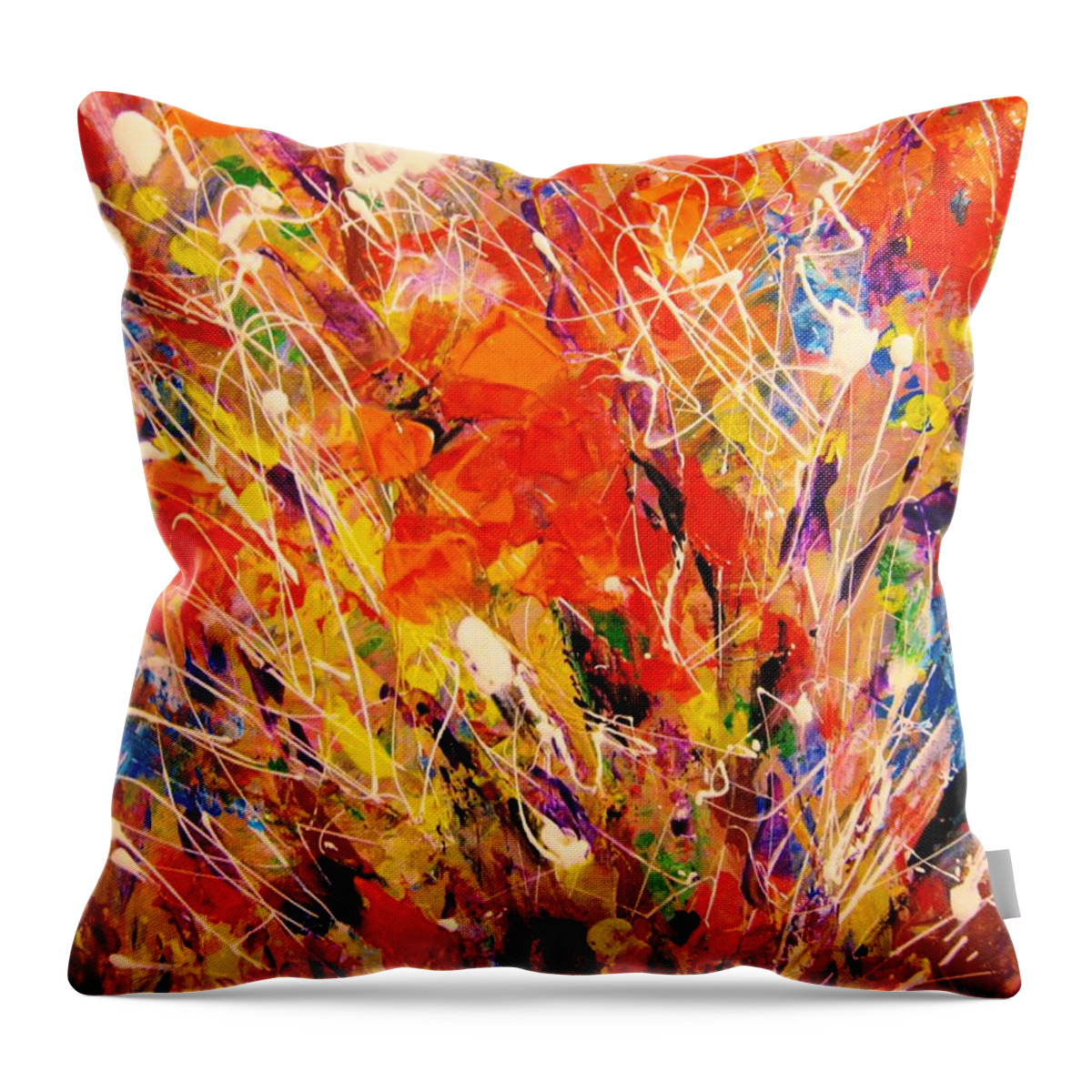 Healing Energy Spiritual Contemporary Art Throw Pillow featuring the painting ColorScape 15 by Helen Kagan