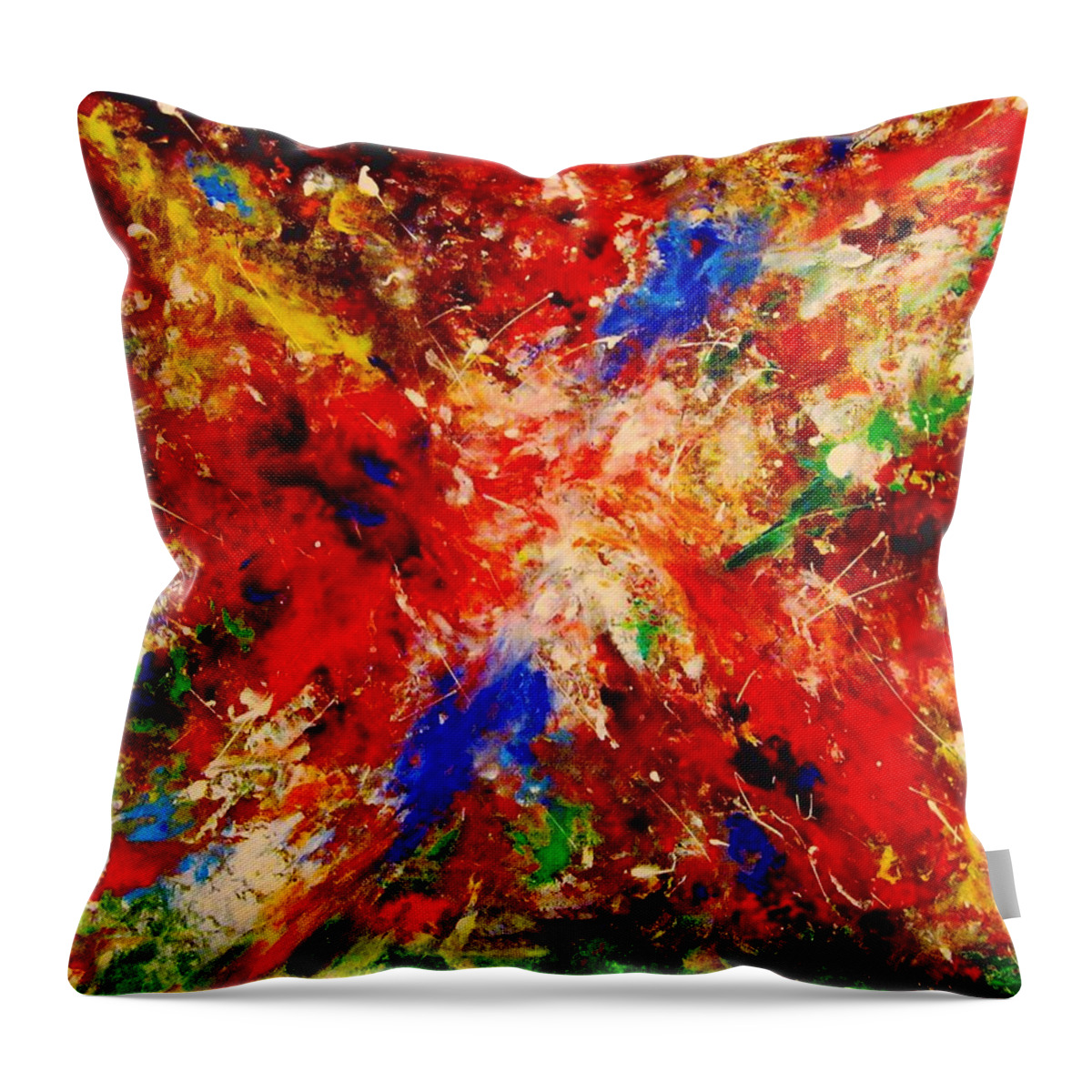 Healing Energy Spiritual Contemporary Art Throw Pillow featuring the painting ColorScape16. My Universe by Helen Kagan