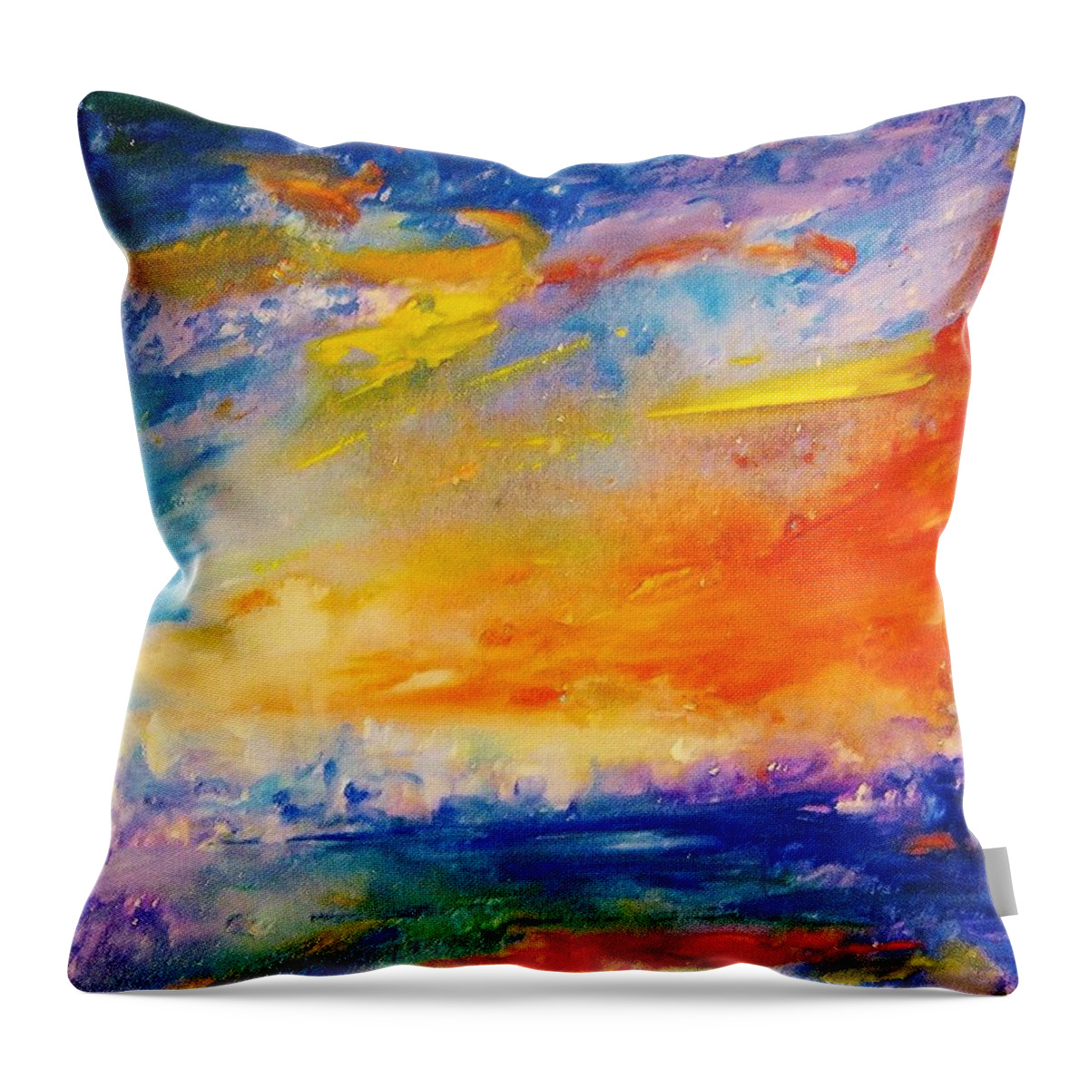 Healing Energy Throw Pillow featuring the painting ColorScapes #6 by Helen Kagan