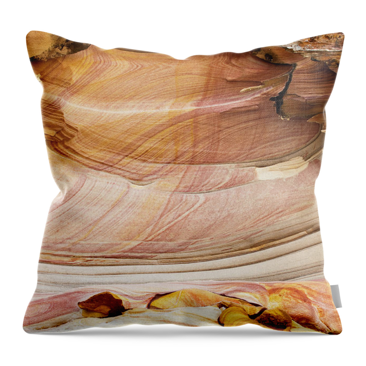 Scenics Throw Pillow featuring the photograph Colourful Sandstone Formations On Telok by Anders Blomqvist