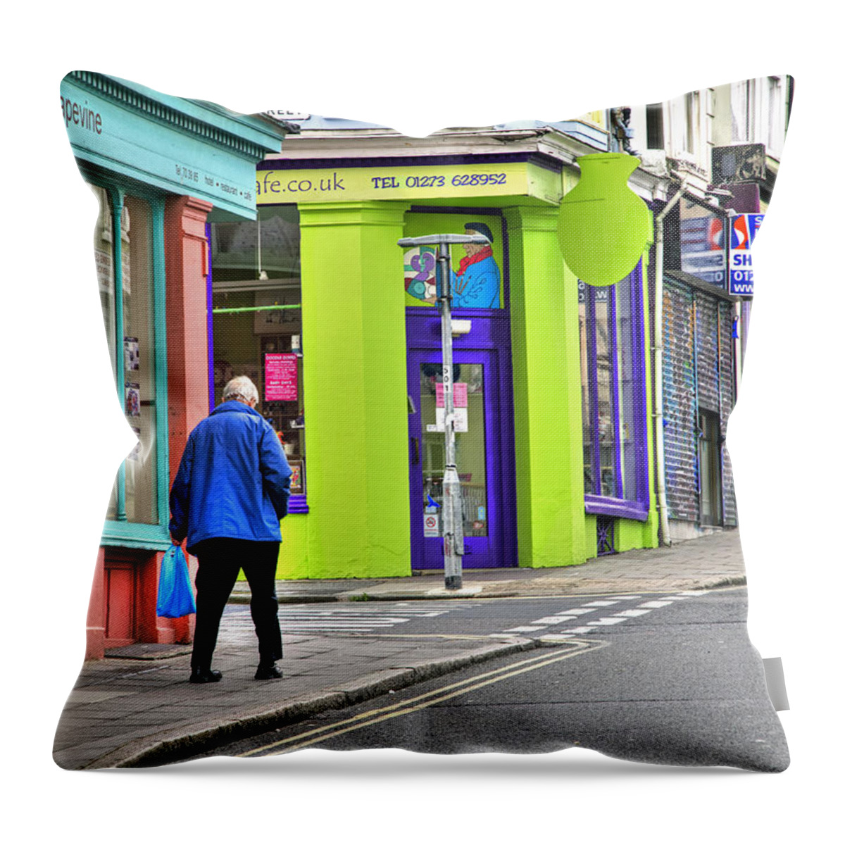 Street Candid Throw Pillow featuring the photograph Colours Of Brighton by Keith Armstrong