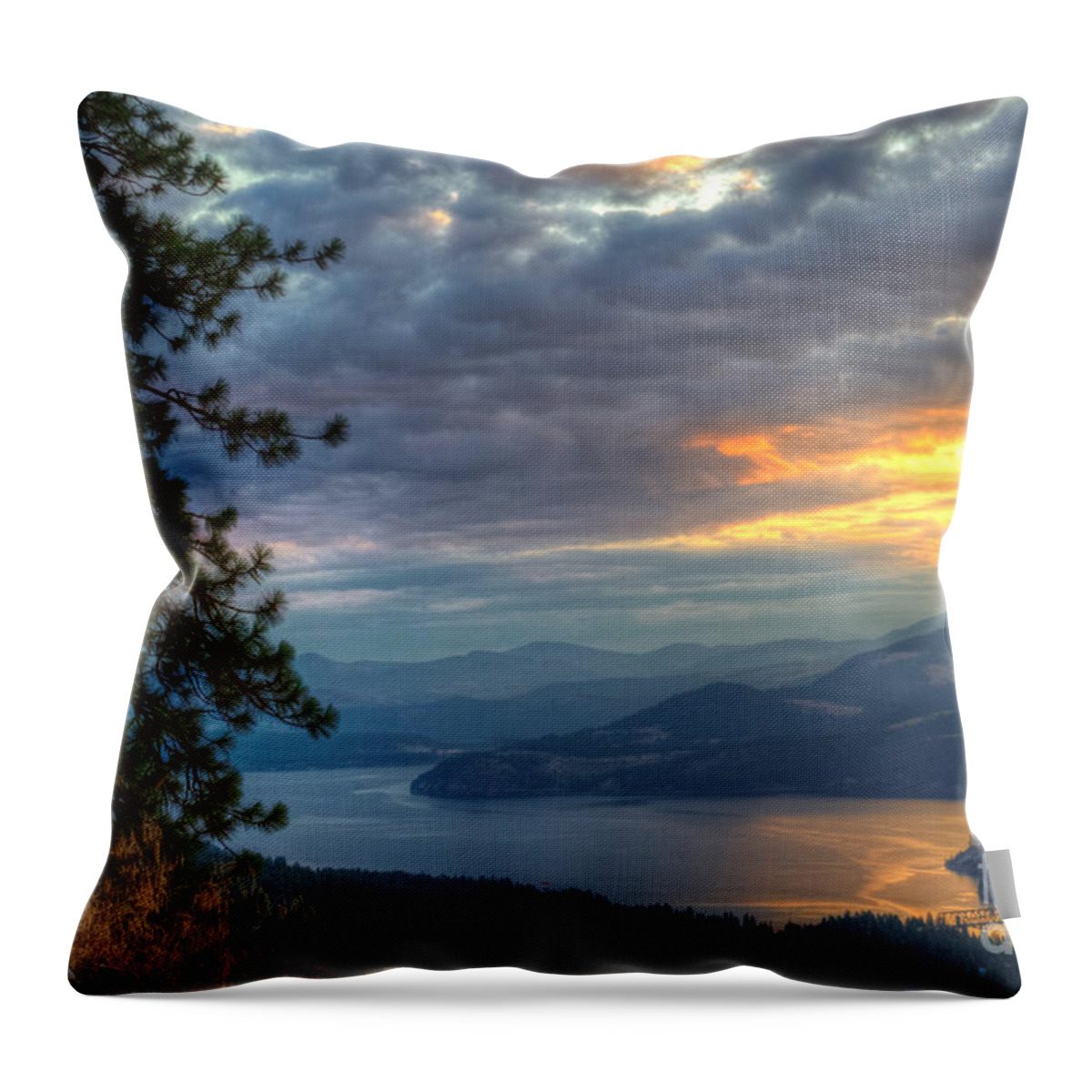 Upper Columbia River Throw Pillow featuring the photograph Columbia River Kettle Falls 2 by Loni Collins
