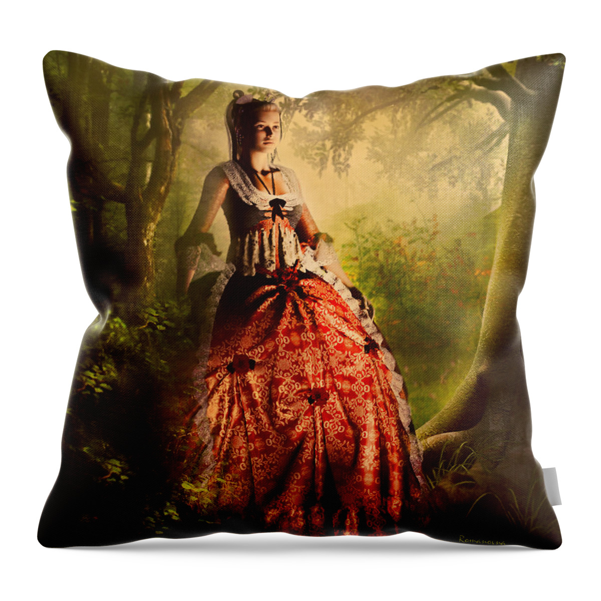 3d Throw Pillow featuring the mixed media Come To Me In The Moonlight by Georgiana Romanovna