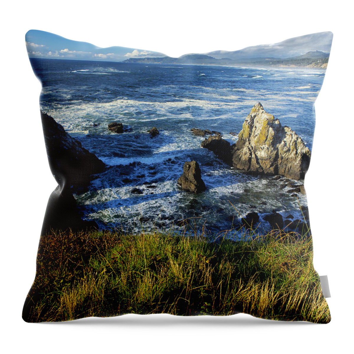 Sea Throw Pillow featuring the photograph Coming Together by Belinda Greb