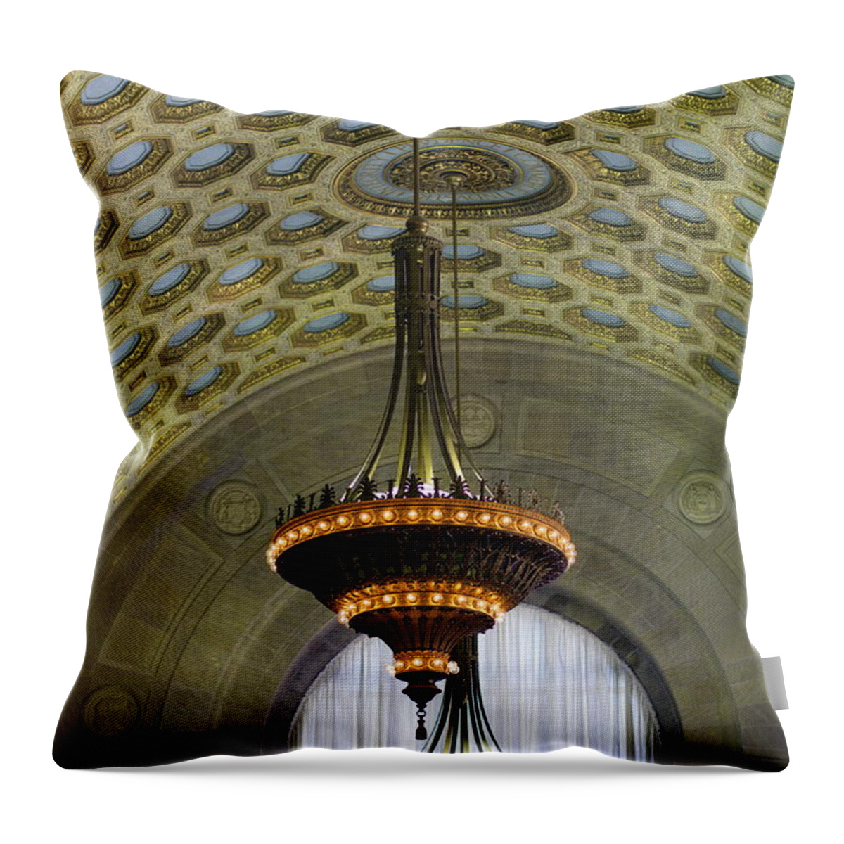Tofd Throw Pillow featuring the photograph Commerce Court North Ceiling by Nicky Jameson