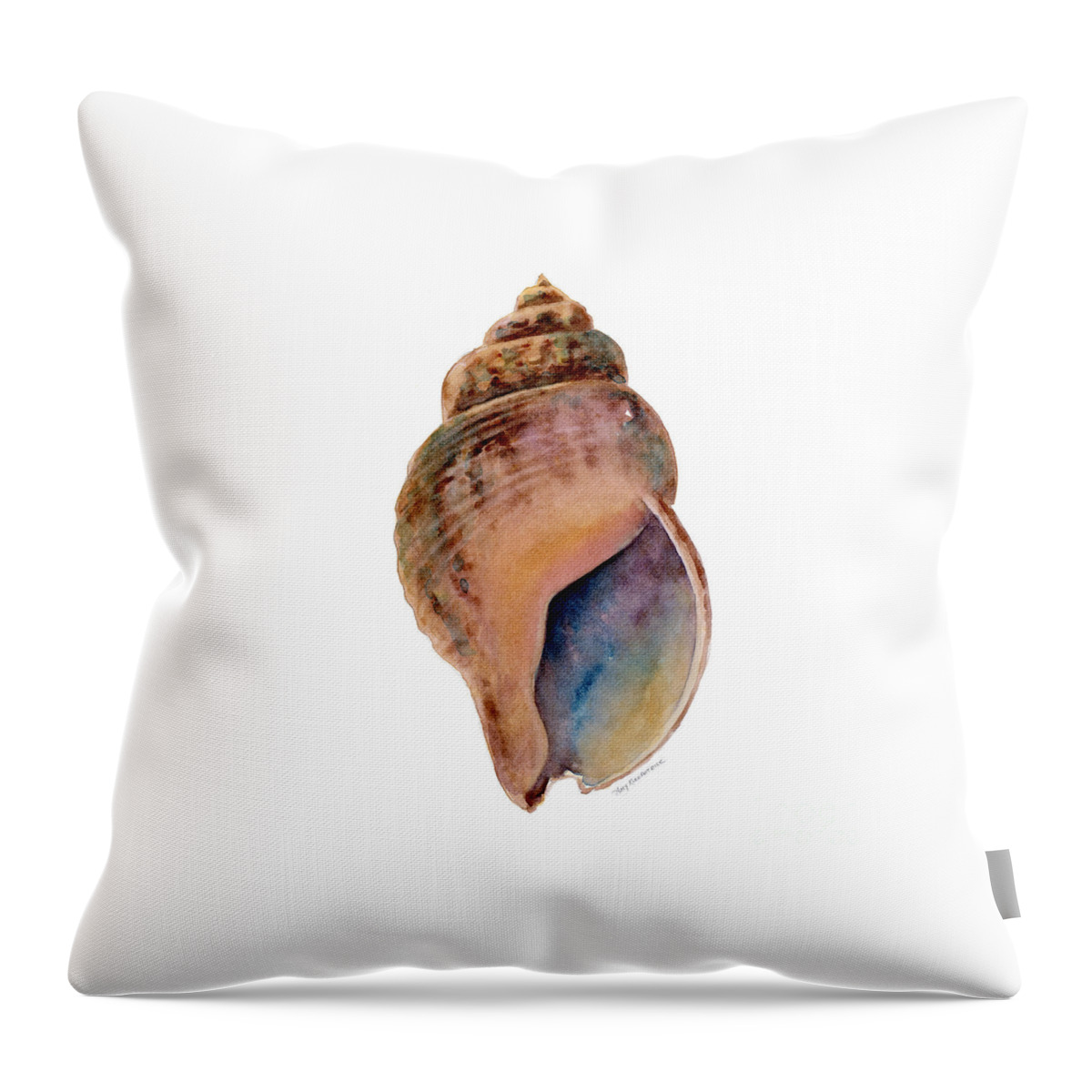 Conch Shell Painting Throw Pillow featuring the painting Common Whelk Shell by Amy Kirkpatrick