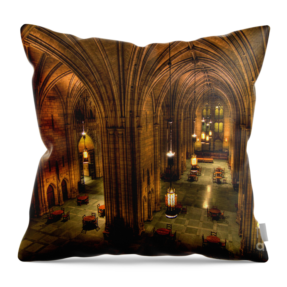 Allegheny County Throw Pillow featuring the photograph Commons Room Cathedral of Learning University of Pittsburgh by Amy Cicconi