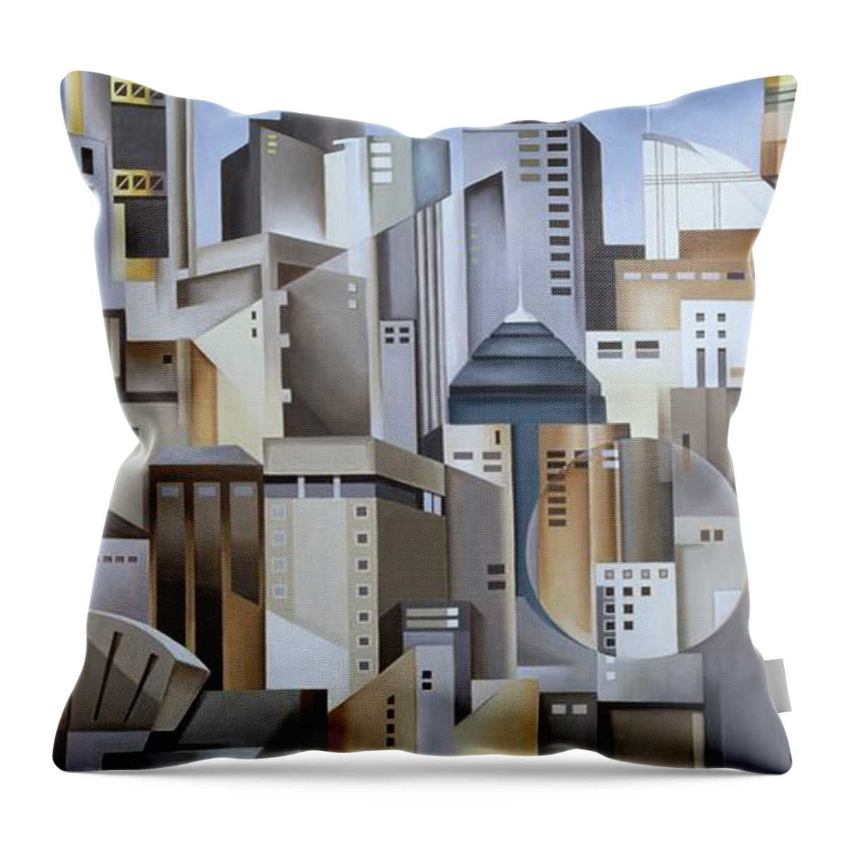 Composition Throw Pillow featuring the painting Composition Looking East by Catherine Abel