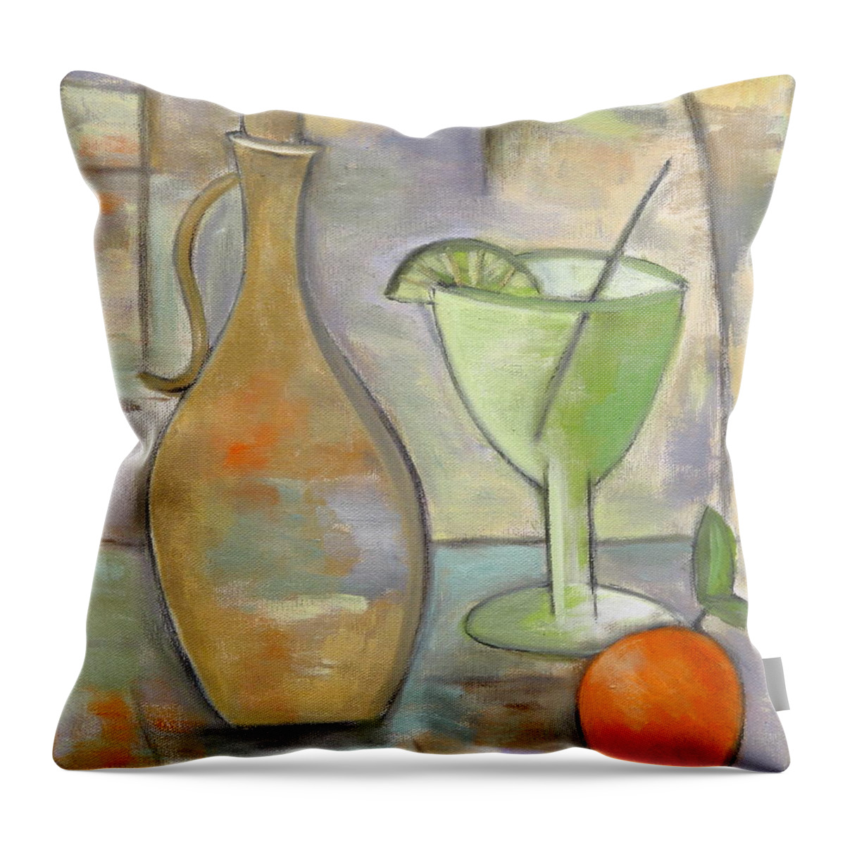 Still Life Throw Pillow featuring the painting Con Limon by Trish Toro