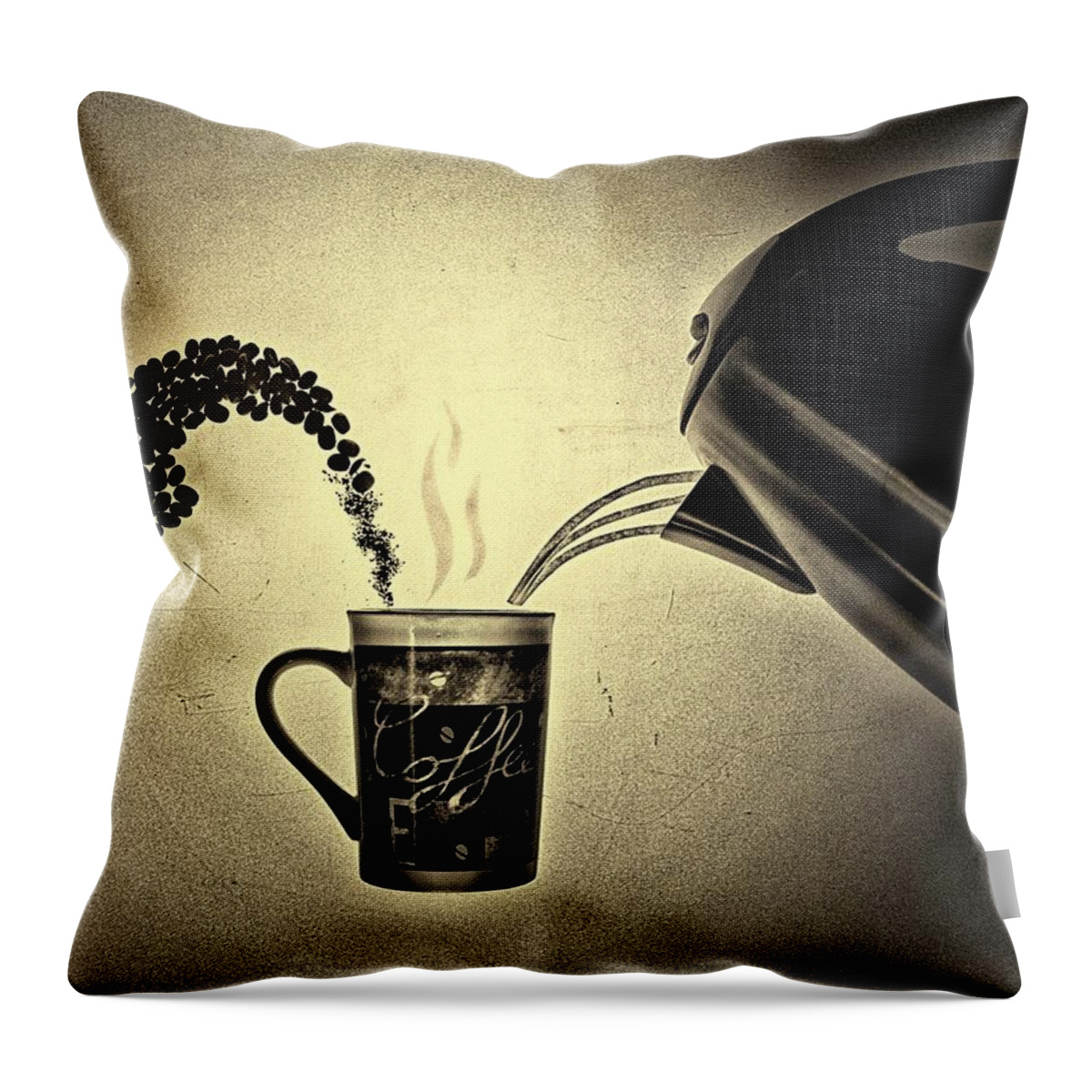 Coffee Throw Pillow featuring the photograph Conceptual Coffee by Mark Fuller