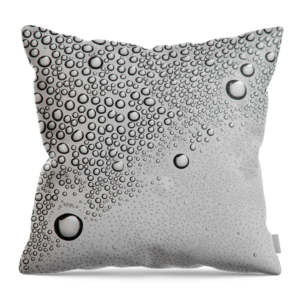 Part Of A Series Throw Pillow featuring the photograph Condensation On A Shiny Surface by Larry Washburn