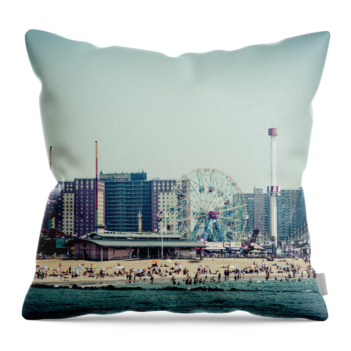 Coney Island Throw Pillow featuring the photograph Coney Island Dream by Frank Winters