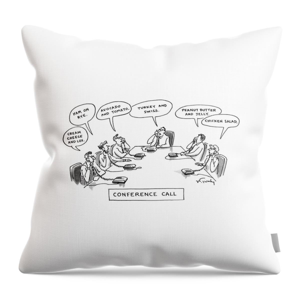 Conference Call Throw Pillow