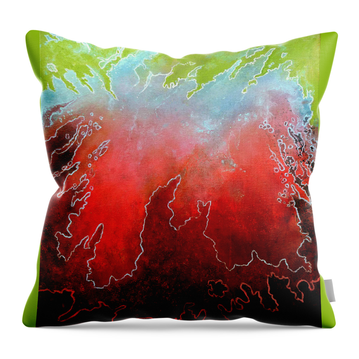 Abstract Throw Pillow featuring the painting Conflicting Emotions by Jim Whalen