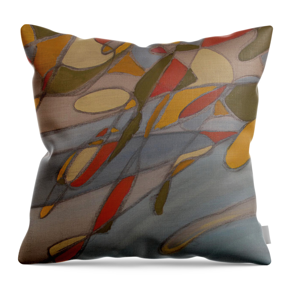 Abstract Throw Pillow featuring the painting Confluence by Heidi E Nelson