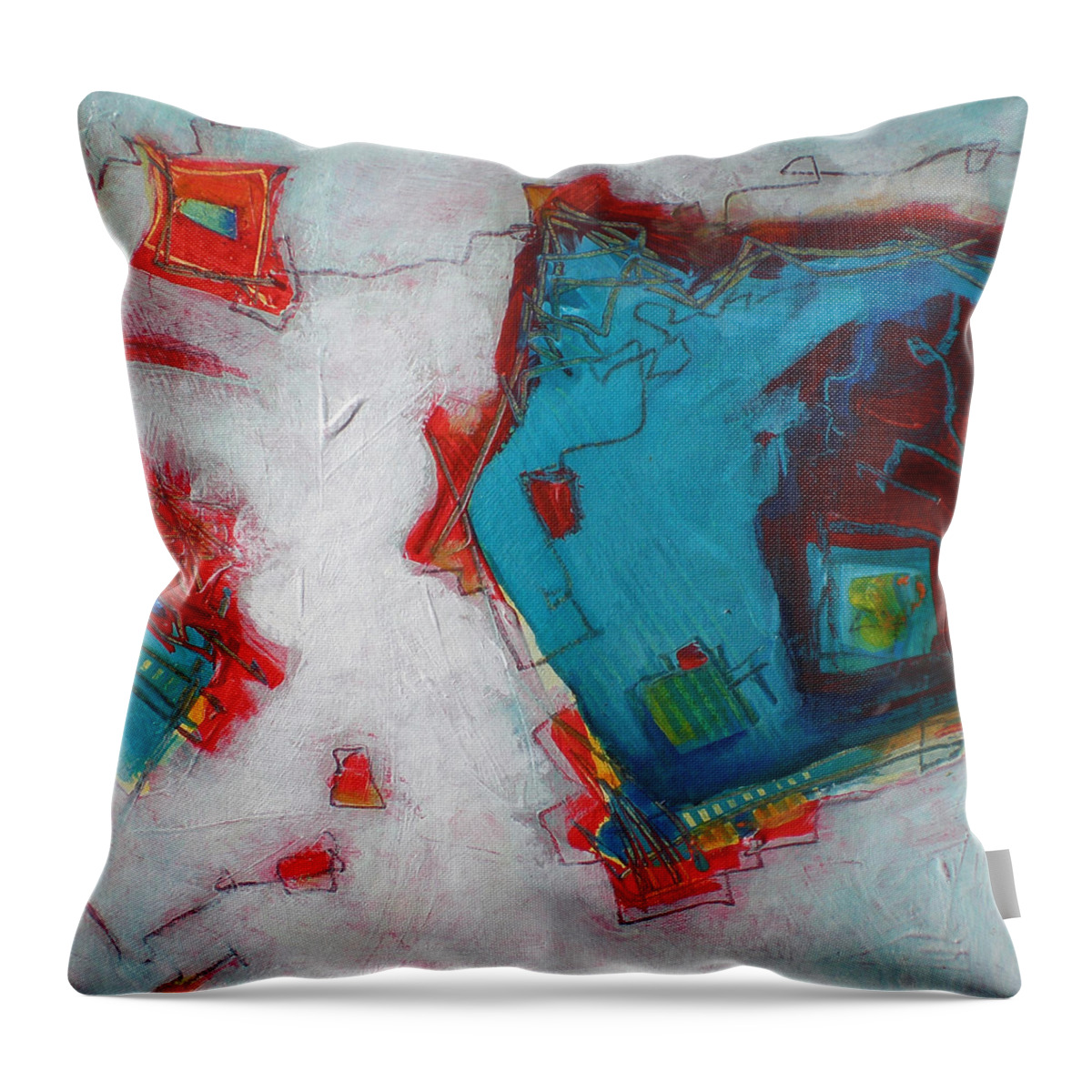 Abstract Throw Pillow featuring the painting Connections by Susanne Clark