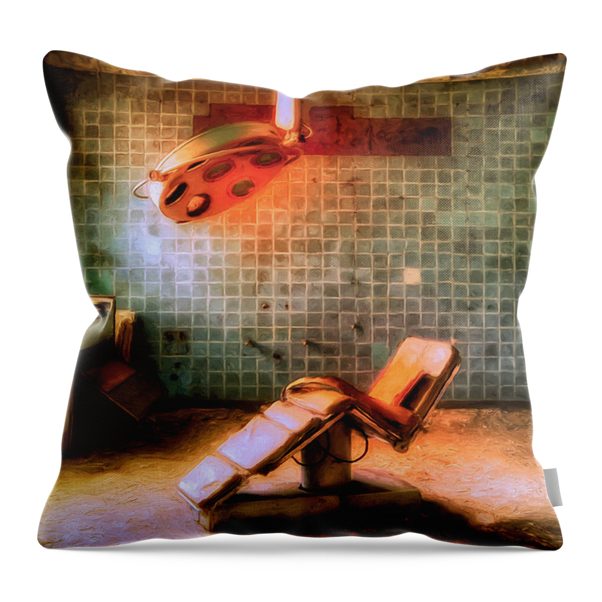 Consultation Throw Pillow featuring the painting Consultation by Dominic Piperata