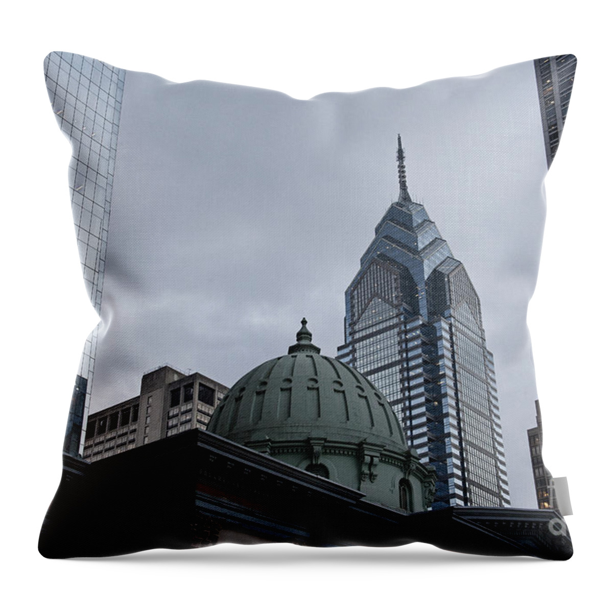 Architecture Throw Pillow featuring the photograph Contrast of Old and New V2 by Douglas Barnard