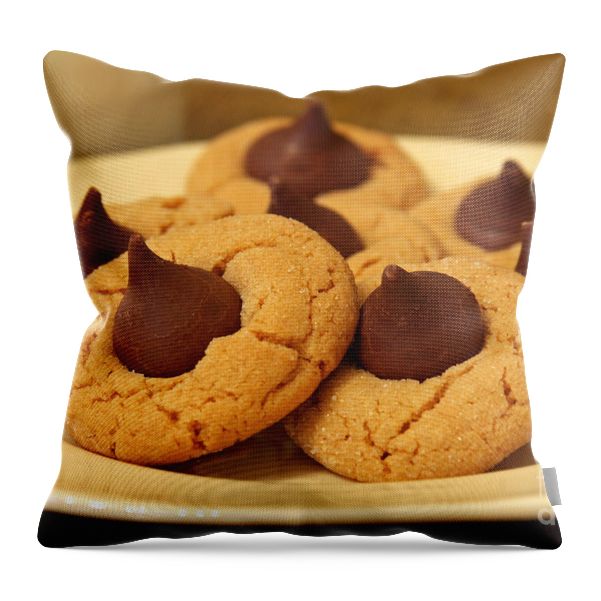 Peanut Butter Throw Pillow featuring the photograph Cookie Kisses by Jayne Carney
