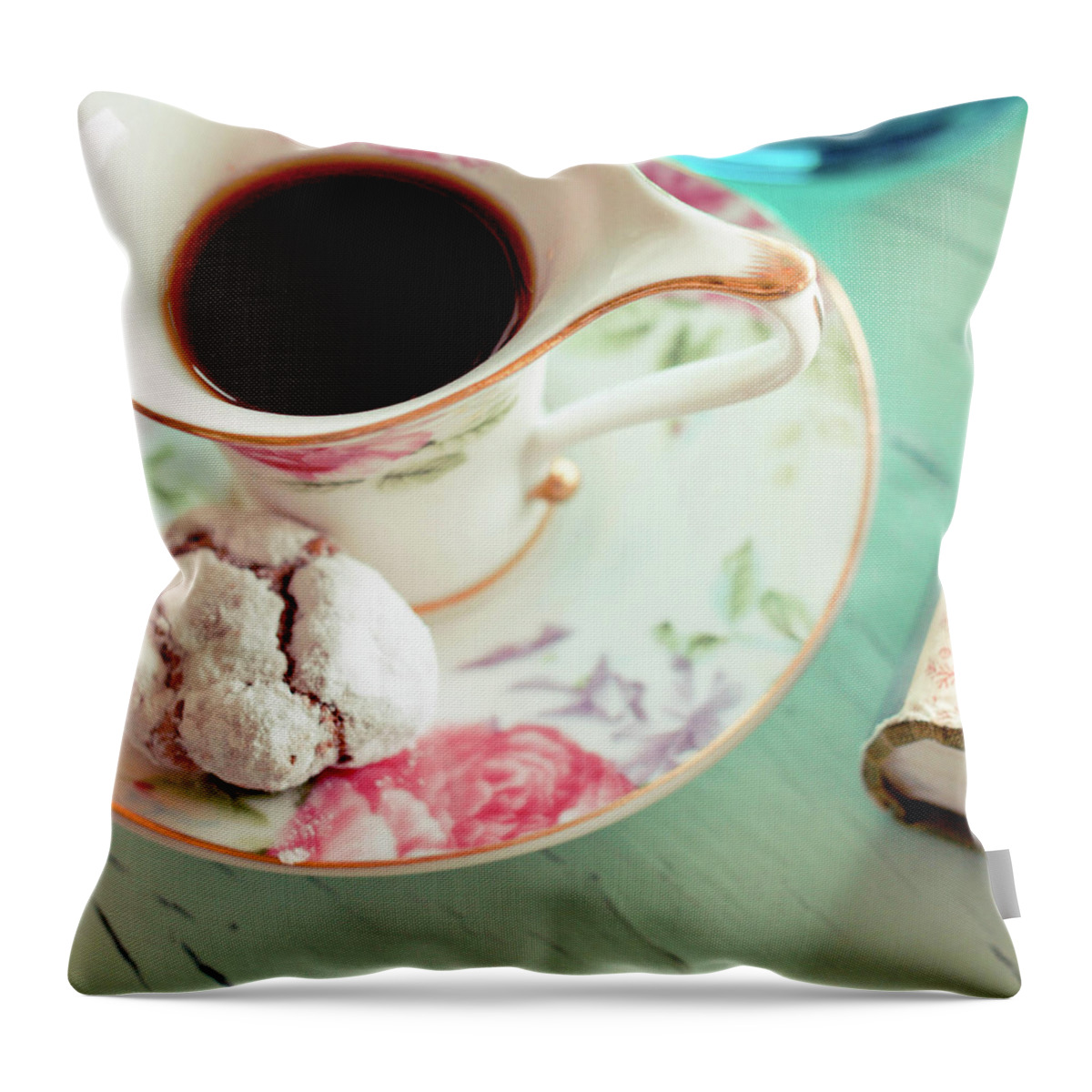 Venezuela Throw Pillow featuring the photograph Cookies And Black Coffe by Carmen Moreno Photography