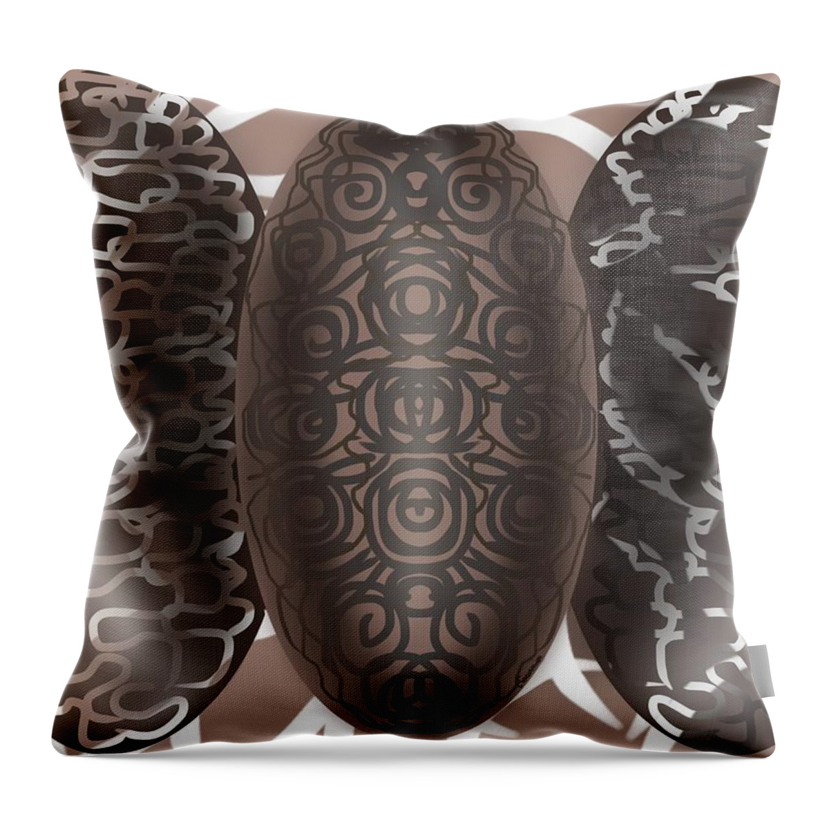 Abstract Throw Pillow featuring the painting Cool Beans by Christine Fournier