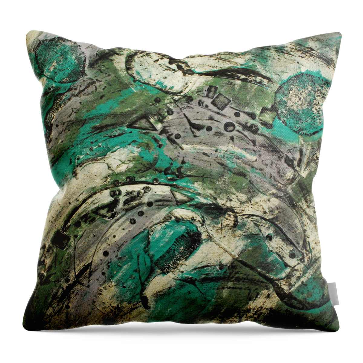 Contemporary Throw Pillow featuring the painting Cool Breeze by Cleaster Cotton