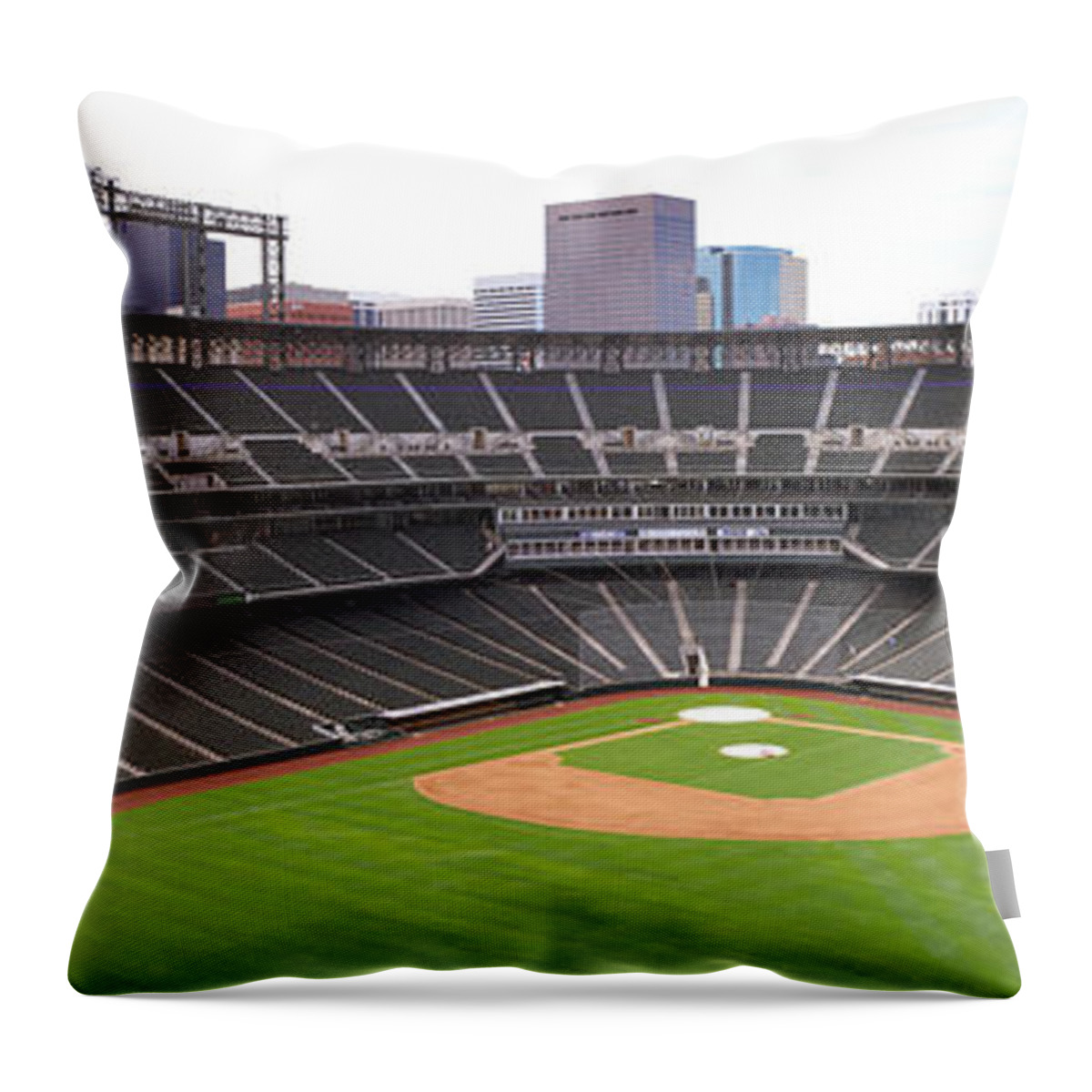 Photography Throw Pillow featuring the photograph Coors Field Denver Co by Panoramic Images