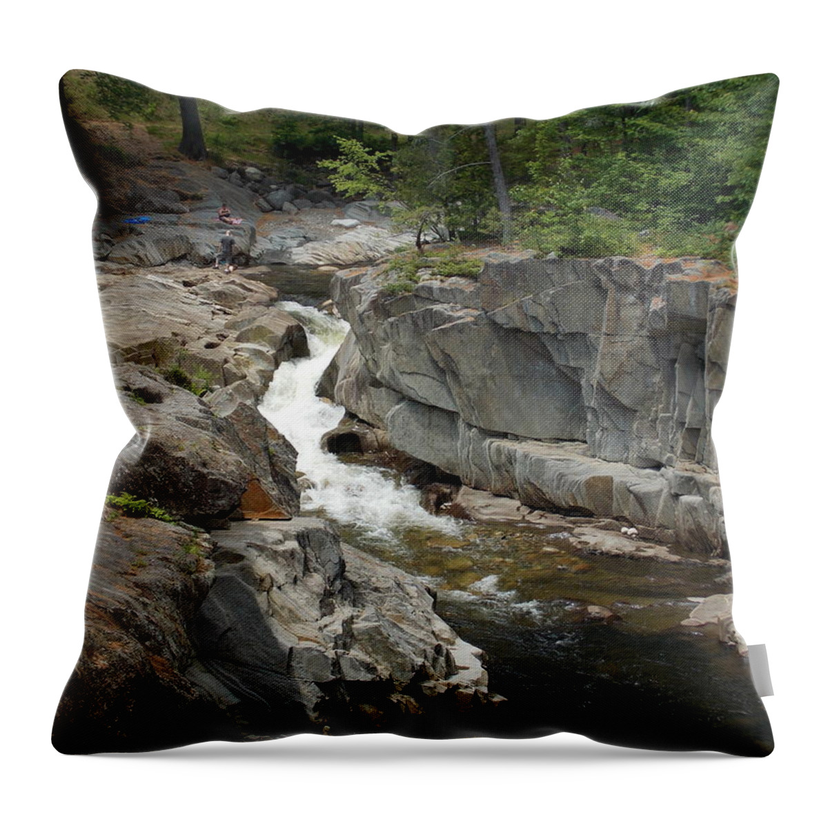 Waterfalls Throw Pillow featuring the photograph Coos Canyon in Maine by Catherine Gagne