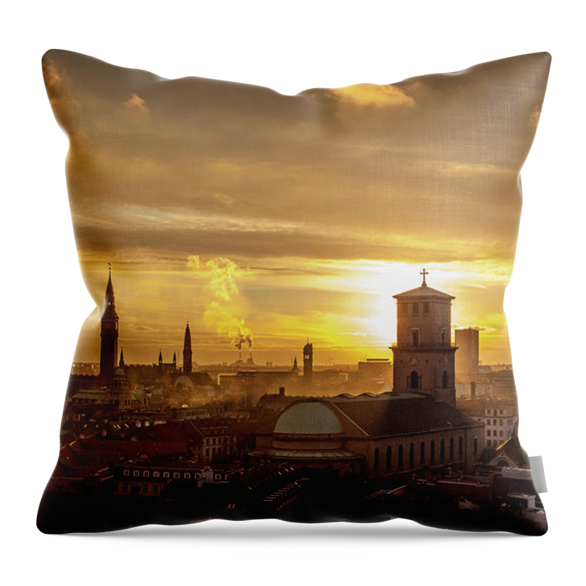 Copenhagen Throw Pillow featuring the photograph Copenhagen Sunset by Kay Wiegand