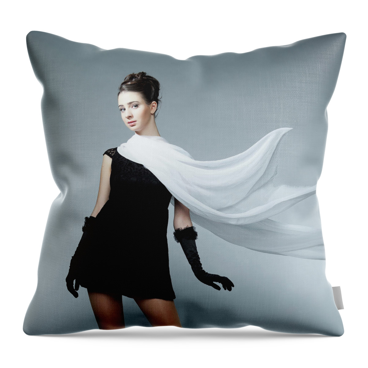 Cool Attitude Throw Pillow featuring the photograph Coquette by Ilia-art