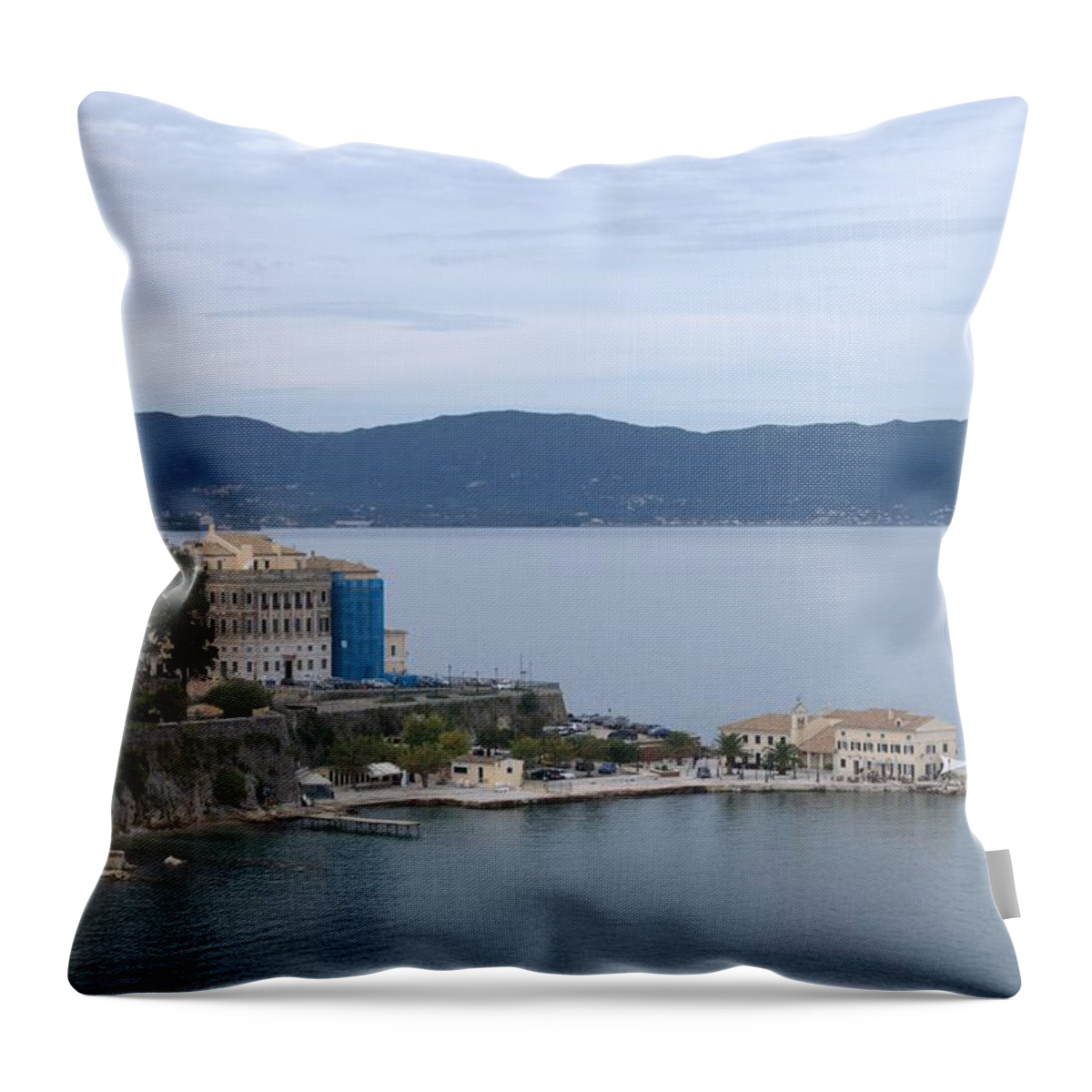 Corfu Throw Pillow featuring the photograph Corfu City 4 by George Katechis