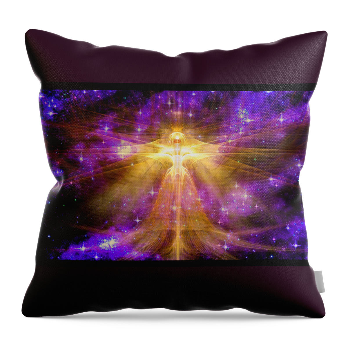 Corporate Throw Pillow featuring the digital art Cosmic Angel by Shawn Dall