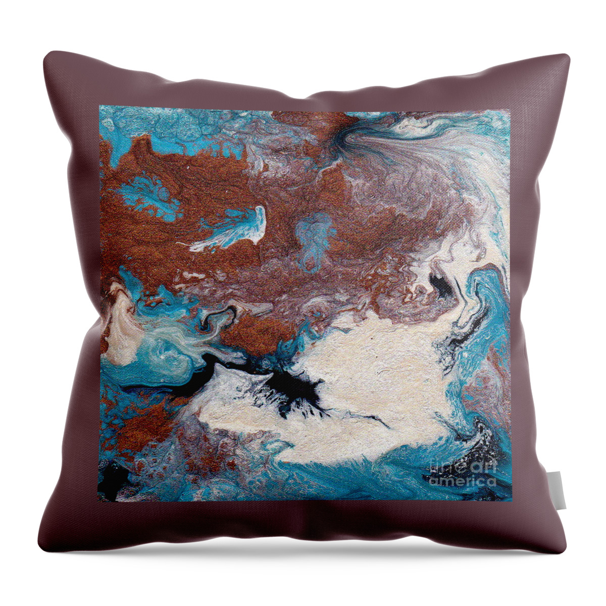 Abstract Throw Pillow featuring the painting Cosmic Blend Two by M West