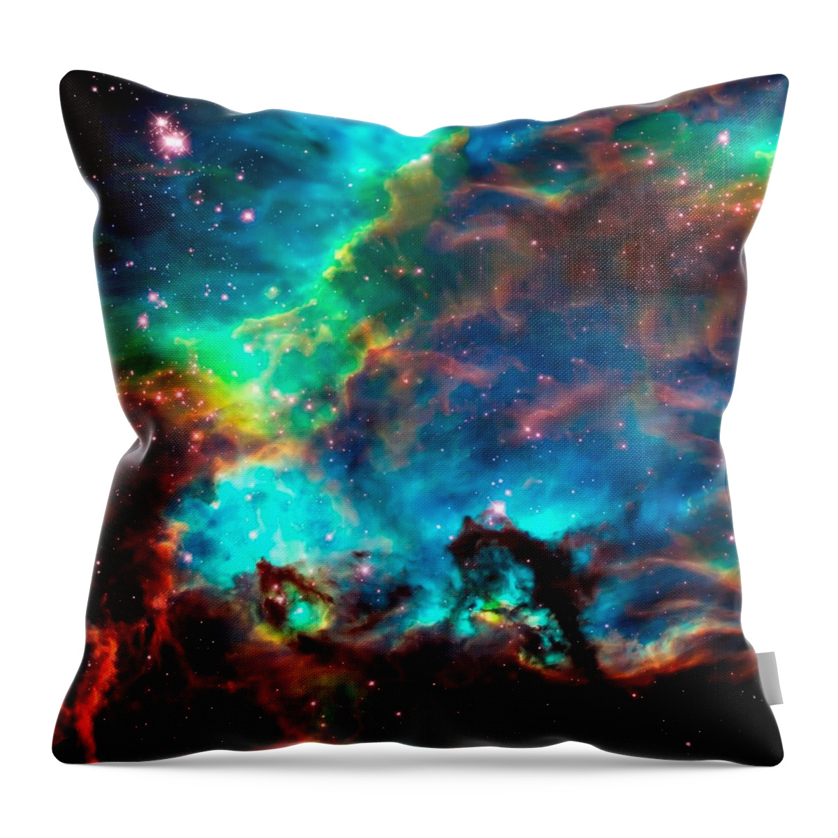 Nasa Images Throw Pillow featuring the photograph Cosmic Cradle 2 Star Cluster NGC 2074 by Jennifer Rondinelli Reilly - Fine Art Photography