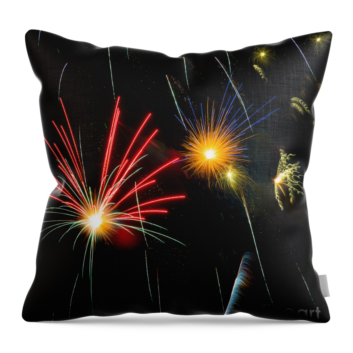 Addison Throw Pillow featuring the photograph Cosmos Fireworks by Inge Johnsson