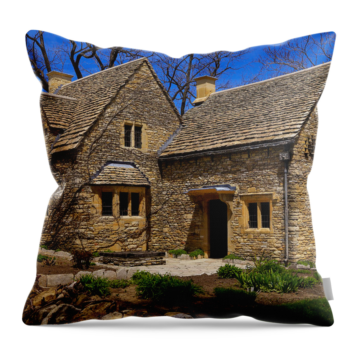 Cotswald Cottage Tea Throw Pillow featuring the photograph Cotswald Cottage Tea by Rachel Cohen