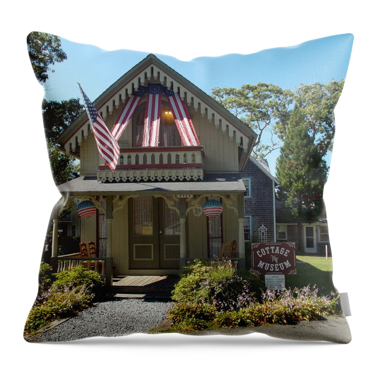 New England Throw Pillow featuring the photograph Cottage Musuem by Catherine Gagne