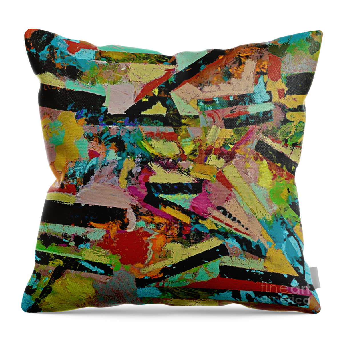 Landscape Throw Pillow featuring the painting Cotton Crystal by Allan P Friedlander